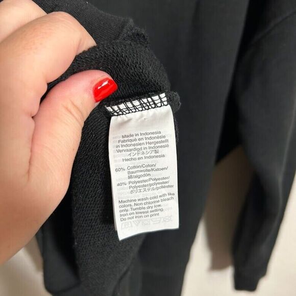 Madewell x Andrea Smith Sweatshirt S Black Floral Oversized Crewneck - Picture 6 of 6